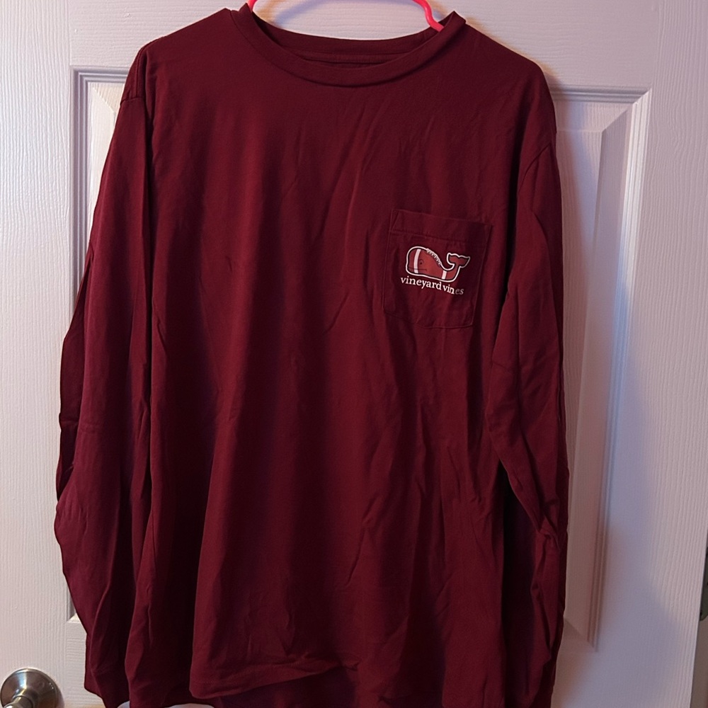 Vineyard Vines Women’s Maroon Football Long Sleeve Shirt